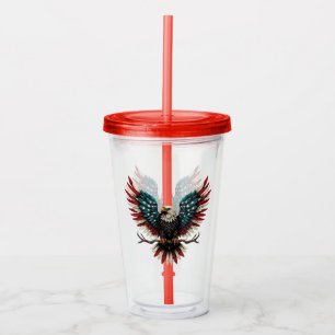 Rustic patriotic American/USA bald eagle Acrylic Tumbler