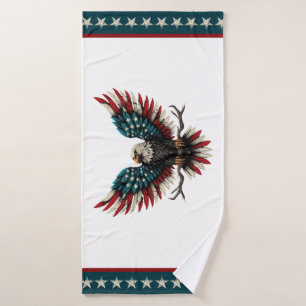Rustic patriotic American/USA bald eagle Bath Towel