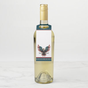 Rustic patriotic American/USA bald eagle Bottle Tag