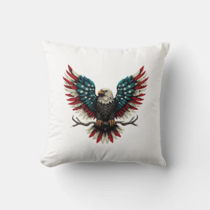 Rustic patriotic American/USA bald eagle Cushion