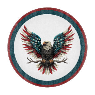 Rustic patriotic American/USA bald eagle Cutting Board
