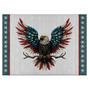 Rustic patriotic American/USA bald eagle Cutting Board