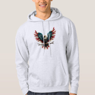Rustic patriotic American/USA bald eagle Hoodie