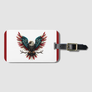 Rustic patriotic American/USA bald eagle Luggage Tag
