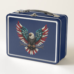 Rustic patriotic American/USA bald eagle Metal Lunch Box
