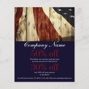 Rustic Patriotic American Wooden Construction Flyer