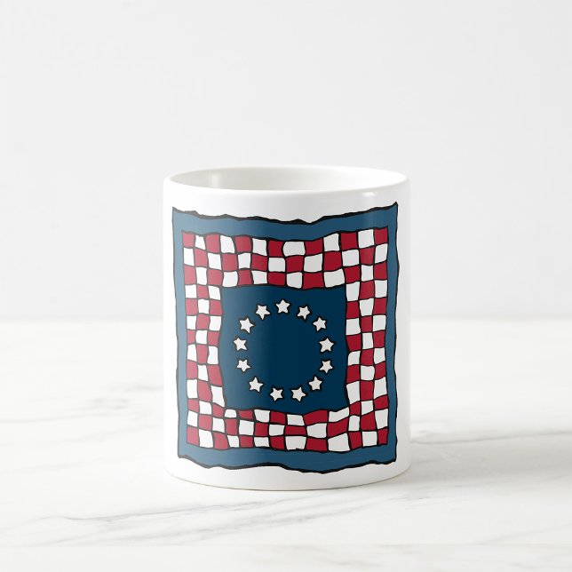 Rustic Patriotic Americana Quilt Pattern USA Art  Coffee Mug (Creator Uploaded)