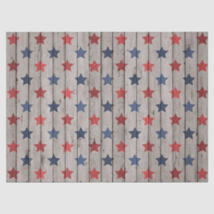 Rustic Patriotic faux wood stars party tissue Tissue Paper