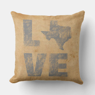 Rustic Patriotic Love Texas Cushion