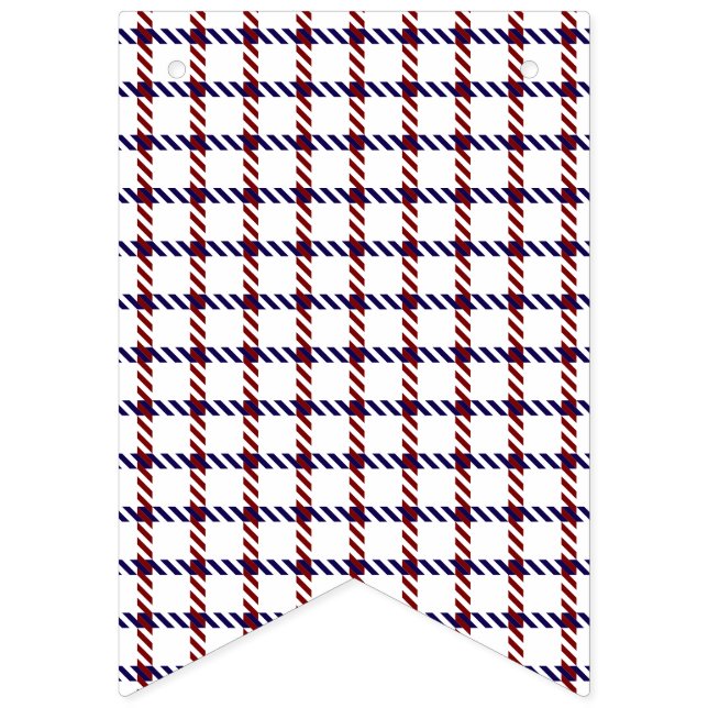 Rustic Patriotic Red, White, and Blue Gingham Bunting (First Flag)