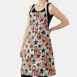 Rustic Patriotic Star‑Spangled Style Apron