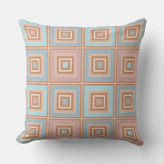 Rustic pattern of squares in patchwork style Cushion (Front)