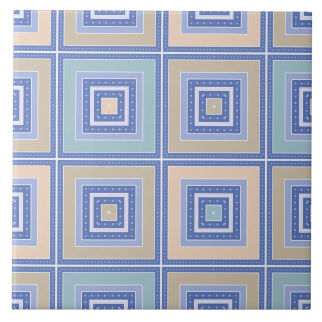 Rustic pattern of squares in patchwork style  tile (Front)