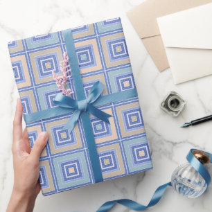 Rustic pattern of squares in patchwork style  wrapping paper