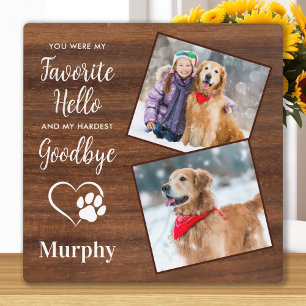Rustic Paw Prints Personalised Pet Memorial Photo Plaque