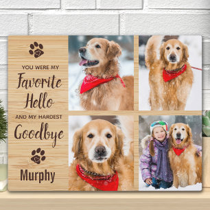 Rustic Paw Prints Personalised Pet Memorial Photo Plaque