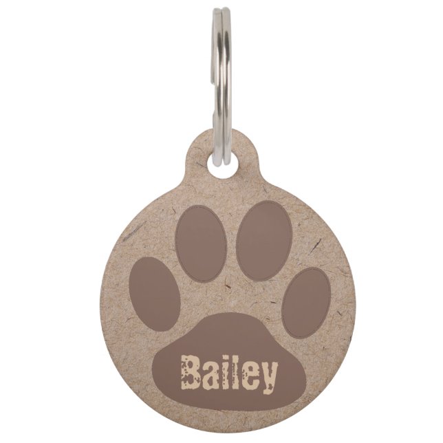 Rustic Paws Personalised Pet Tag (Front)