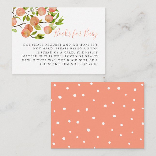 Rustic Peach Baby Shower Book Request Enclosure Card (Front/Back)