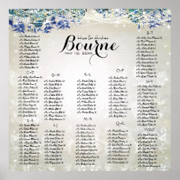Rustic Peacock Navy Rustic Luxe Seating Chart