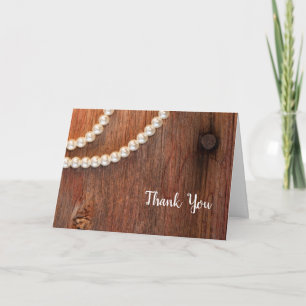 Rustic Pearls Country Bridesmaid Thank You Card