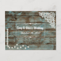 Rustic Pearls & Lace Wedding RSVP