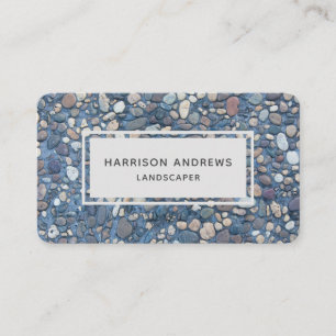 Rustic Pebble Stones Pathway Landscaping Business Card