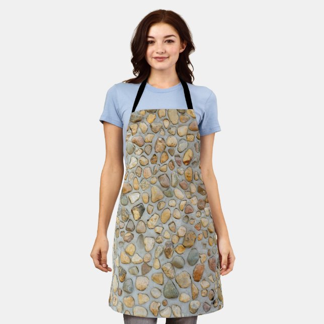 Rustic Pebblestone Wall  Apron (Worn)