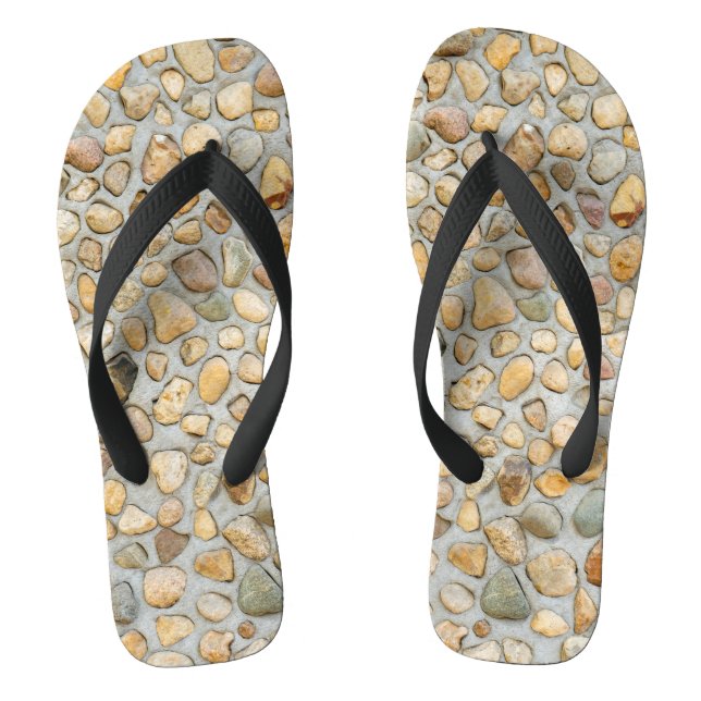 Rustic Pebblestone Wall  Jandals (Footbed)