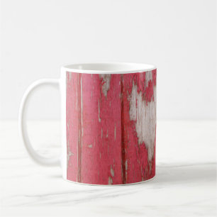 Rustic Peeled Paint Heart Mug