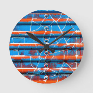 Rustic Peeling Paint Round Clock