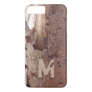 Rustic Peeling Wood Tree Bark Monogram Case-Mate iPhone Case