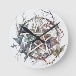 Rustic Pentagram Wall Clock