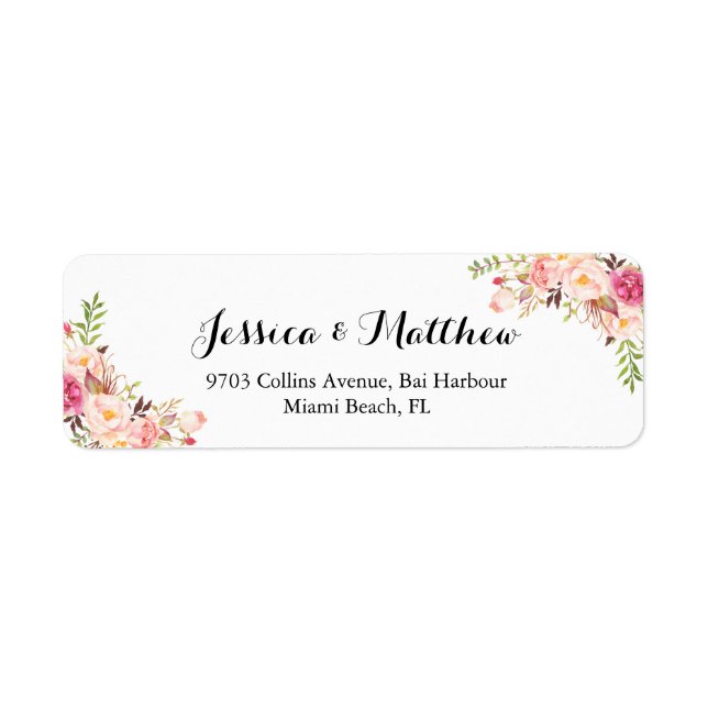 Rustic Peony Floral Personalised Wedding (Front)