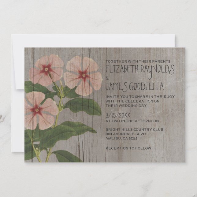 Rustic Periwinkle Wedding Invitations (Front)