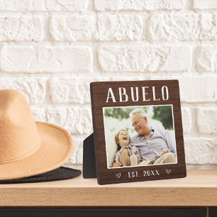 Rustic Personalised Abuelo Grandpa Photo Plaque