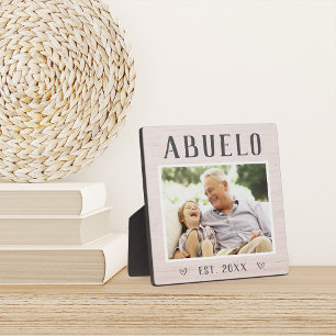 Rustic Personalised Abuelo Grandpa Photo Plaque