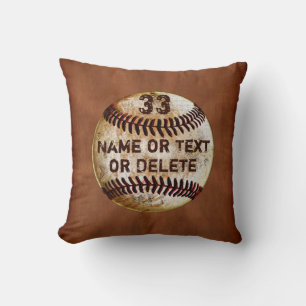 Rustic Personalised Baseball Team Gifts or Seniors Cushion