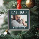 Rustic Personalised Cat Dad Photo Metal Tree Decoration<br><div class="desc">This custom ornament makes a memorable Christmas gift for a special pet parent. Design features a favourite photo with "Cat Dad" above in rustic lettering. Personalise with the year he became a fur dad beneath,  or add a custom message or name.</div>