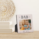 Rustic Personalised Dad Photo Plaque<br><div class="desc">Charming custom plaque for Father's Day,  birthdays,  or new dads features a favourite photo with "Dad" above in rustic lettering. Personalise with the year he became a dad beneath,  or add a custom message or name.</div>