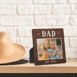 Rustic Personalised Dad Plaque<br><div class="desc">Charming custom plaque for Father's Day,  birthdays,  or new dads features a favourite photo with "Dad" above in rustic lettering. Personalise with the year he became a dad beneath,  or add a custom message or name.</div>