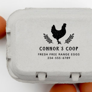 Rustic Personalised Farm Or Chicken Coop Egg Self-inking Stamp