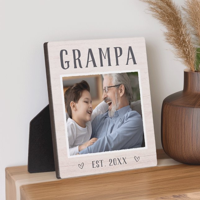 Rustic Personalised Grampa Grandpa Photo Plaque (Creator Uploaded)