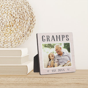Rustic Personalised Gramps Grandpa Photo Plaque