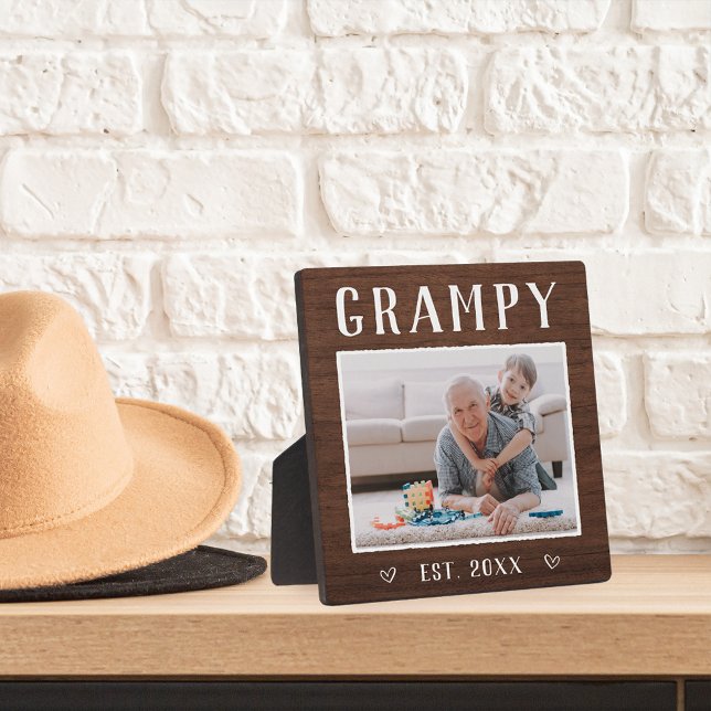 Rustic Personalised Grampy Grandpa Photo Plaque (Creator Uploaded)