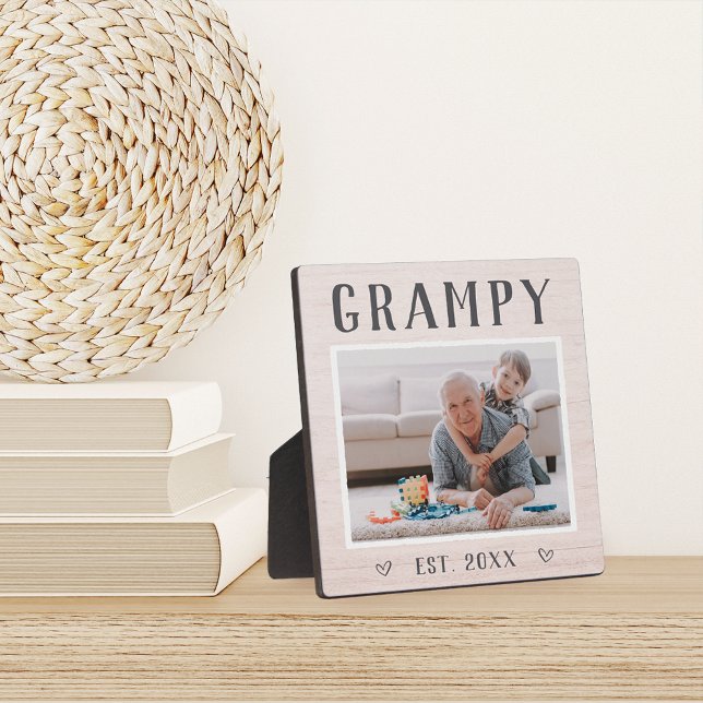 Rustic Personalised Grampy Grandpa Photo Plaque (Creator Uploaded)