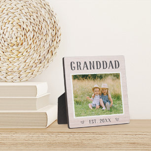 Rustic Personalised Granddad Grandpa Photo Plaque