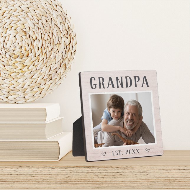 Rustic Personalised Grandpa Photo Plaque (Creator Uploaded)