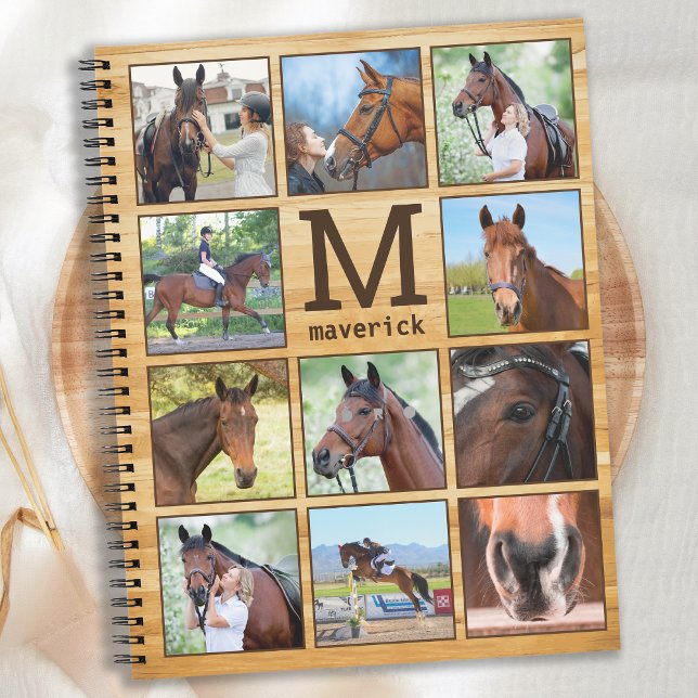 Rustic Personalised Horse Monogram Photo Collage Notebook (Creator Uploaded)