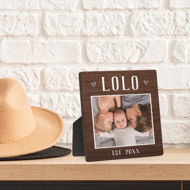 Rustic Personalised Lolo Grandpa Photo Plaque (Creator Uploaded)