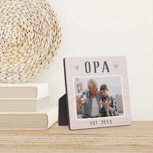 Rustic Personalised Opa Grandpa Photo Plaque
